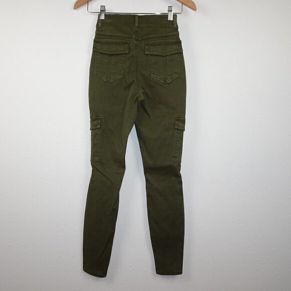 Spanx Cargo Pants Women's Size XS Green Pull On High Waist Ankle Twill - Picture 4 of 8
